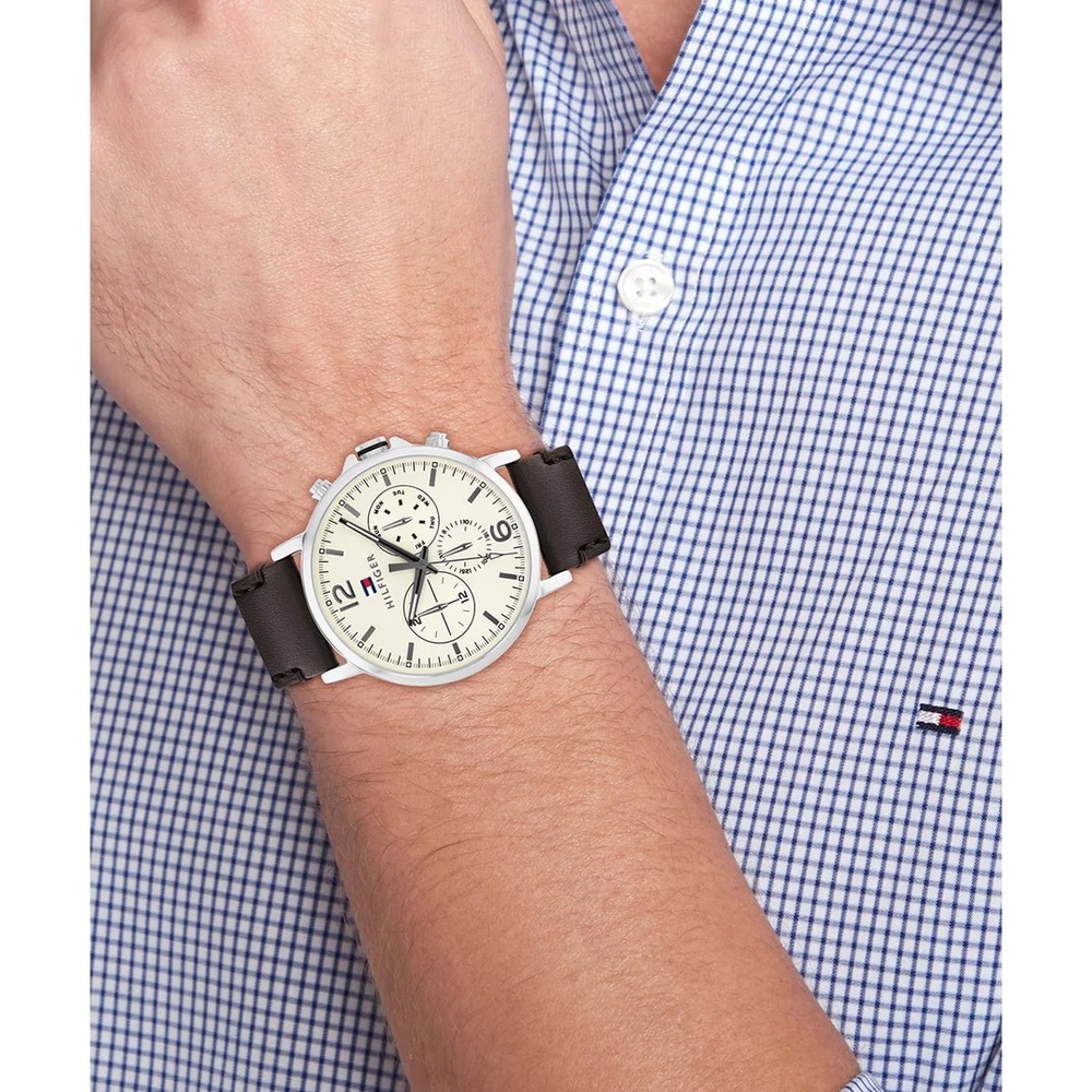 Reloj Tommy Hilfiger Correa marron cuero 1710642 - Imagen 6