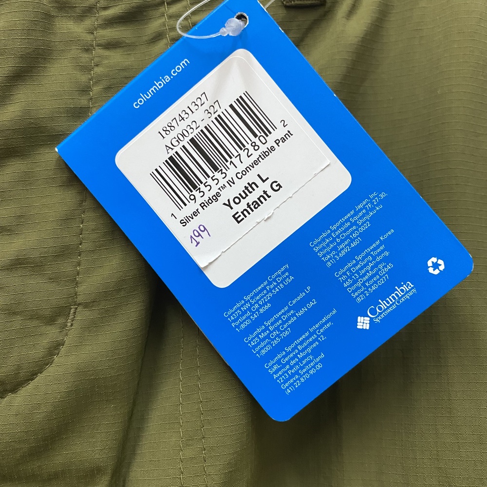 Pantalón Columbia Silver Ridge IV Convertible Youth L (14-16 ) - Imagen 3