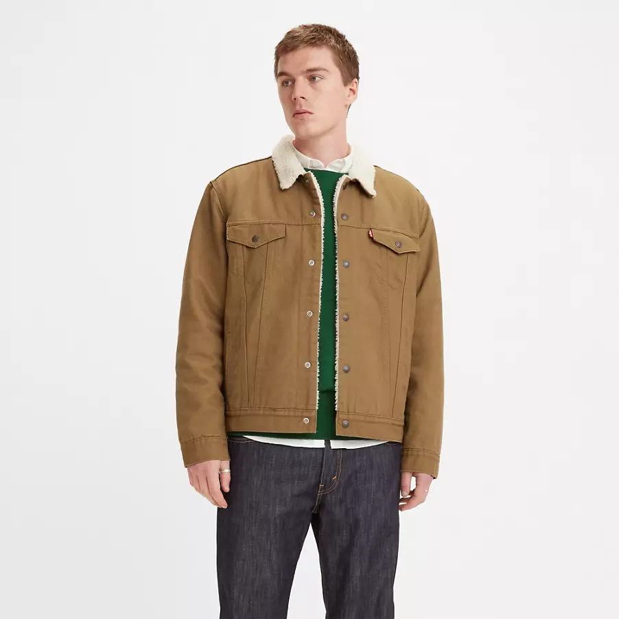 Levi’s Sherpa Trucker Casaca Jeans Hombre -S marrón - Imagen 6