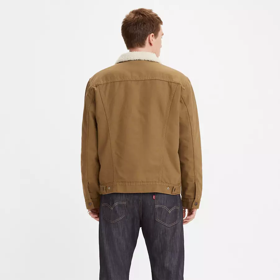 Levi’s Sherpa Trucker Casaca Jeans Hombre -S marrón - Imagen 7