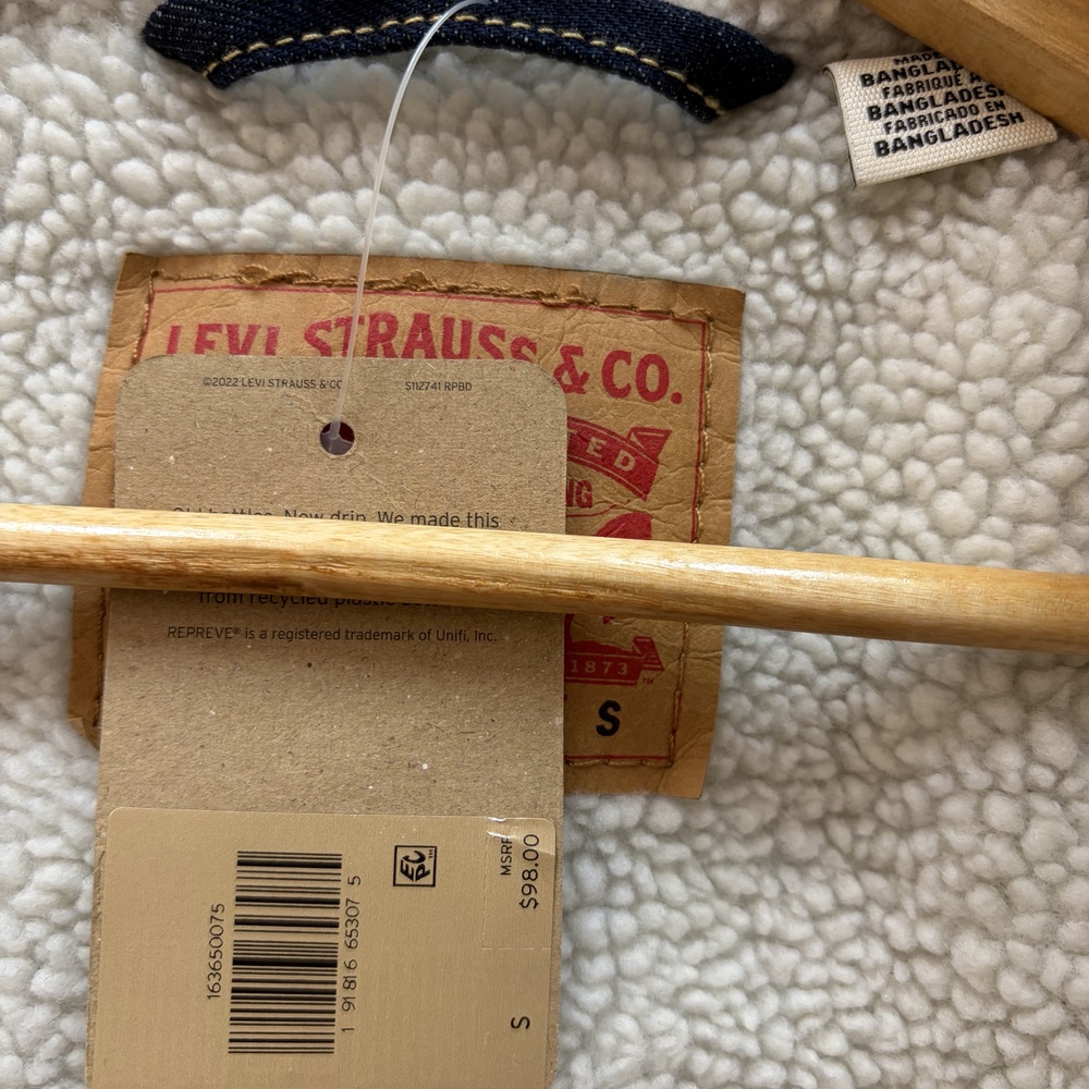 Levi’s Sherpa Trucker III Casaca Jeans Hombre -S Azul - Imagen 5