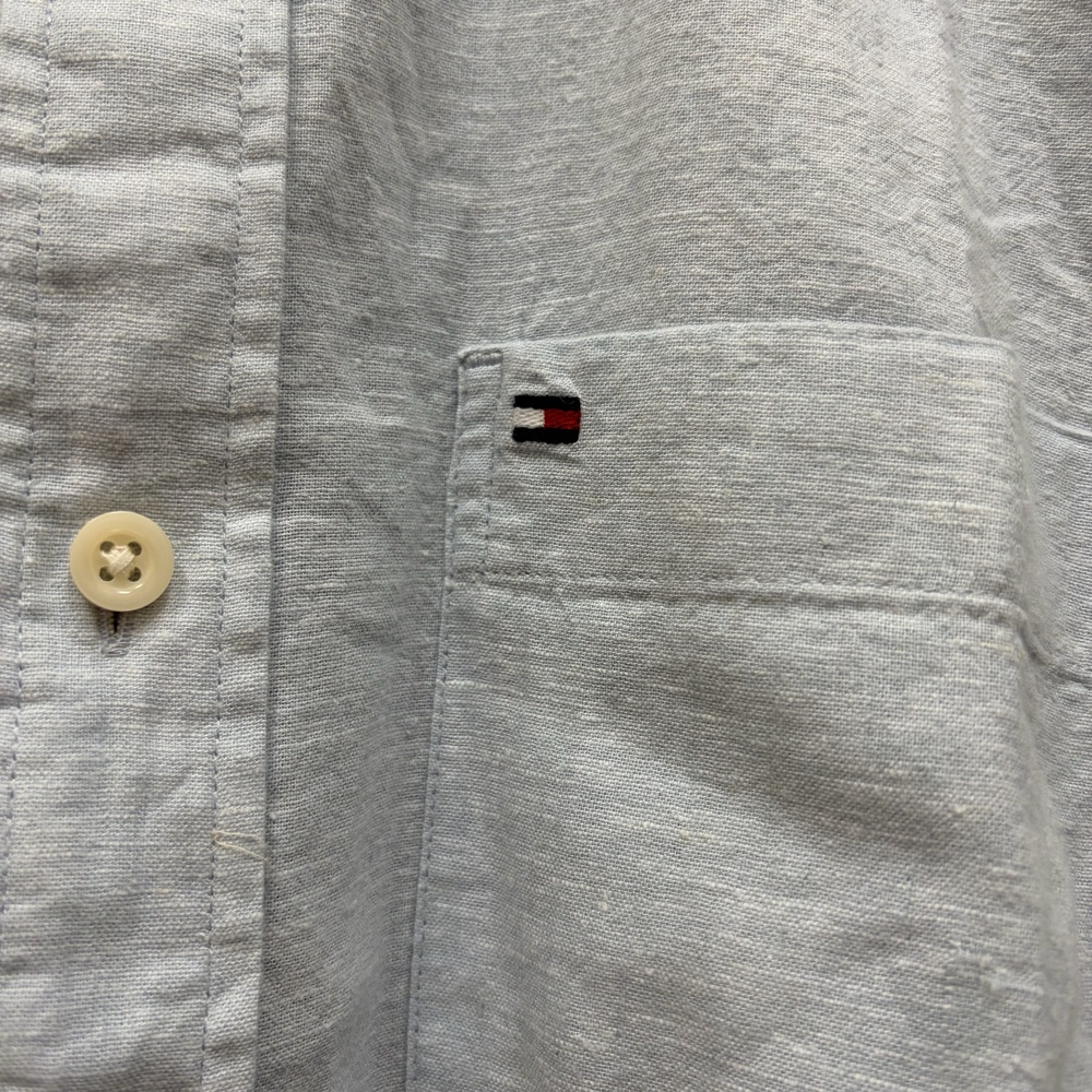 Camisa Tommy Hilfiger Celeste Claro Manga Corta - S - Imagen 4