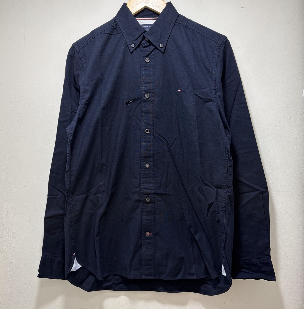 Camisa Tommy Hilfiger Oxford azul manga larga - S