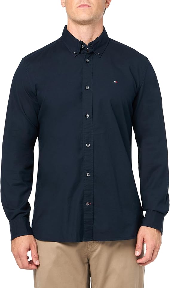 Camisa Tommy Hilfiger Oxford azul manga larga - S - Imagen 6